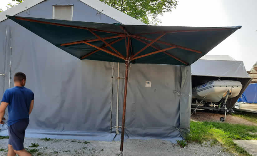 menjava platna na senčniku, novo platno za senčnik