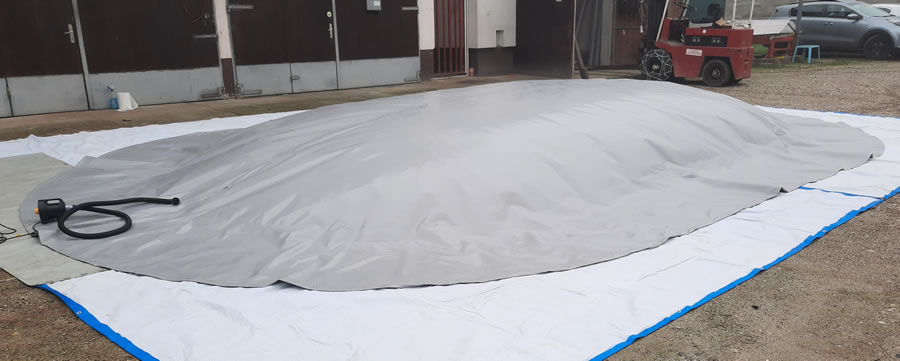 Aufblasbare Poolabdeckung für Winterbetrieb, schneefest