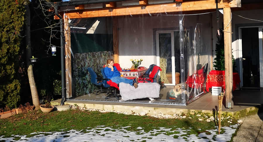 Wintergarten PVC Klarglas Verschluss