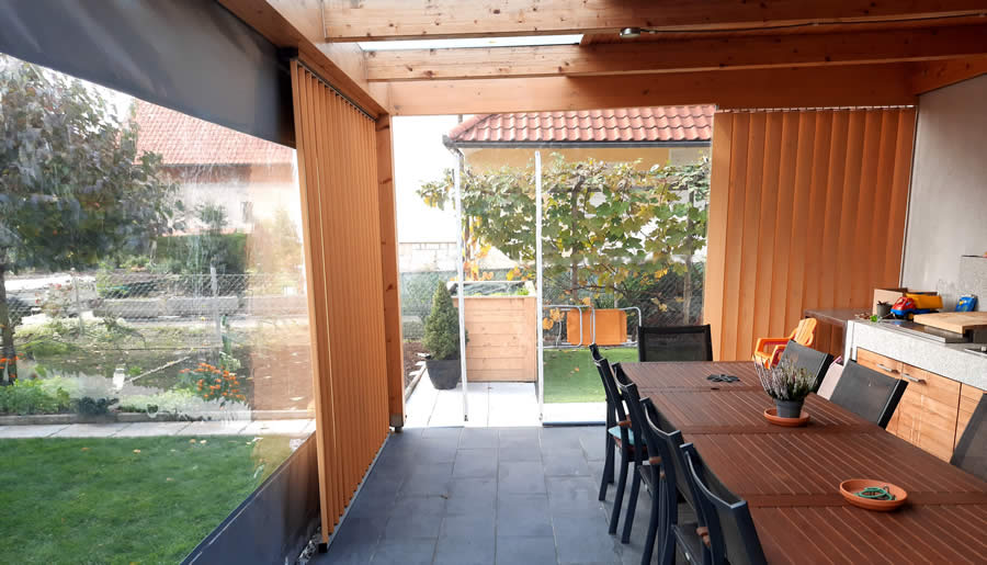 Gartenküche transparente Plane