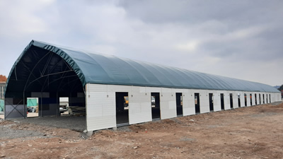 ponjave za skladiščno halo, ponjava za industrijski šotor, ponjava za hangar, šotorska hala, montažni šotor