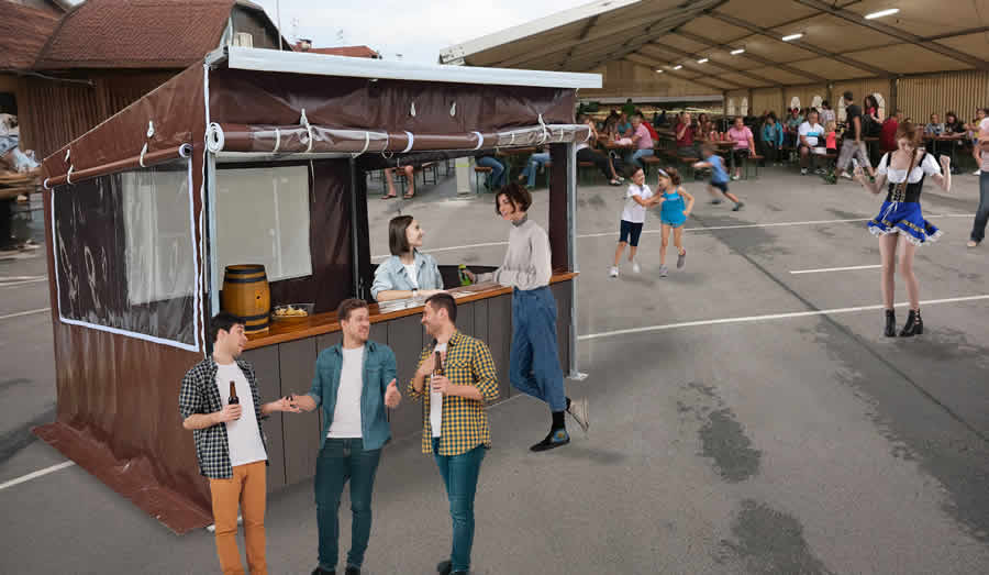 gostinski jurček, točilni pult jurček, montažni šank, zložljiva stojnica, štant, izdelava stojnic